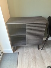 Made.com Black Tulma Side board cabinet. Sliding slatted door  
