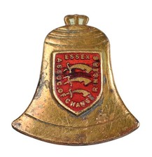 Antique Vintage Old Essex Association Of Change Bell Riners Enamel Lapel Badge