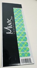 Sky Blue & Green Plaid MINX PROFESSIONAL NAIL WRAPS  (1 full pack, opened) 