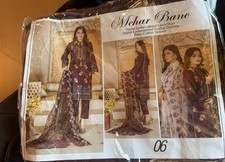 Unstitched original Bin Rashid suit  burgundy with beautiful embroidered dupata 