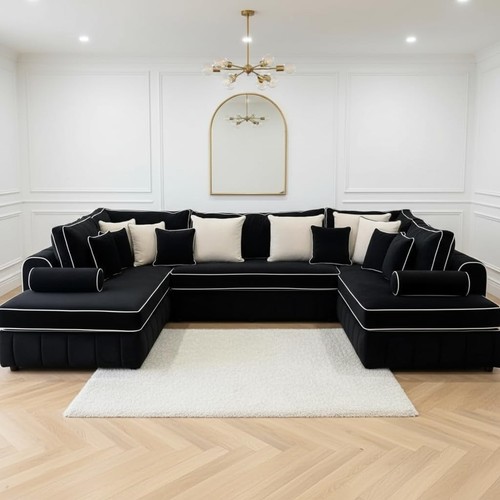 Shape sofa black - sofa, velvet