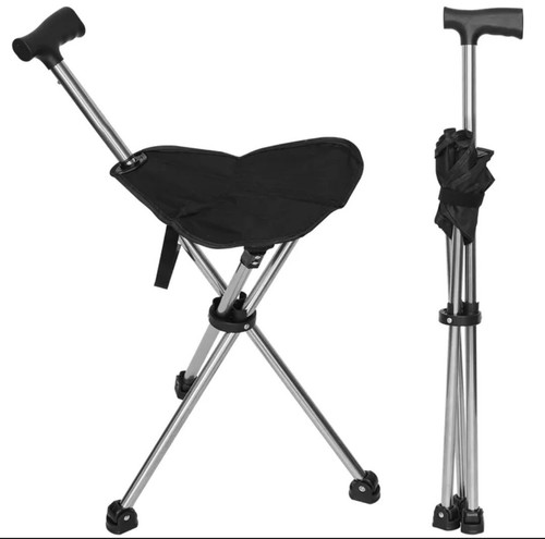 Cane with seat - cane, adjustable