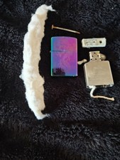 star petrol lighter metal rainbow design dragon motif requires flint unboxedt