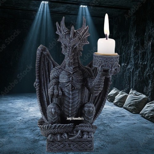Dragon candle holder - dragon, gothic