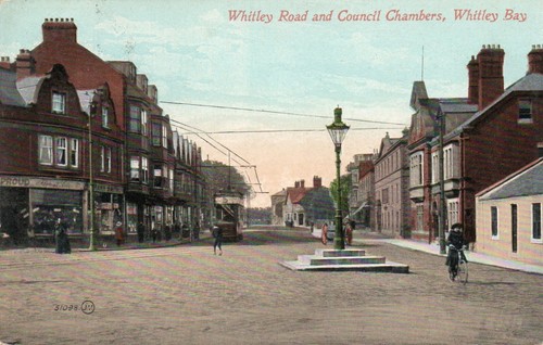 Early colour postcard whitley - colour,