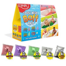 ZIMPLI 12 Use Mega Value Baff Pack, 4 x Gelli Baff, 2 x Slime Baff & 6 x Crackle