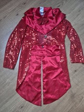 Red Sequin Tailcoat and Shorts Unisex Fancy Dress Costume 128cm Age 7-8 Years