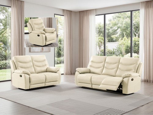 Cream italian leather seater - italian,