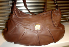  Oushka London Taupe Leather Semi Patent Crossbody Shoulder Bag Medium