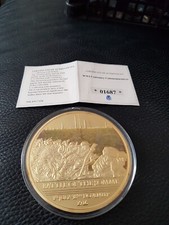 WW1 CENTENARY GOLD PLATED PROOF MEDAL SOMME BATTLE 1916 70mm 110g