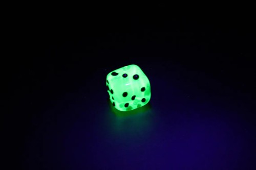 Handmade uranium glass dice - handmade,