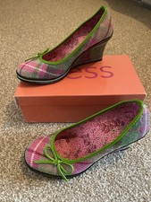 Ness Tweed Wedge Shoes Uk 7