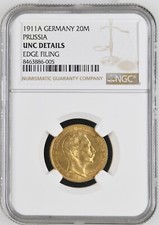 1911A GERMANY GOLD 20M PRUSSIA