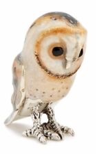 Saturno Silver and Enamel Barn Owl - Fully Hallmarked Sterling Silver