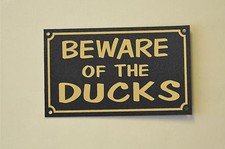 BEWARE OF THE DUCKS sign or sticker 150x90mm livestock farm bird poultry gift