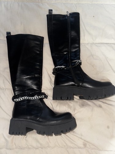 Black chunky knee - black,