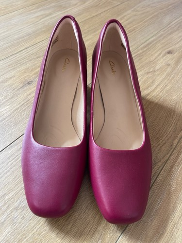 Clarks burgundy leather block - burgundy,