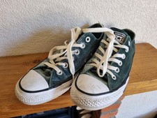 Green velvet converse pumps trainers size 5