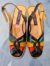 Pavers Size 3 New Never Worn Mid Wedge Shoes 2" Heel Wide Fitting Multicoloured