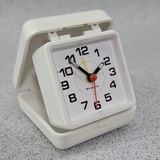 1990s Westclox Folding Travel Alarm Clock White Battery Quartz Vintage Retro