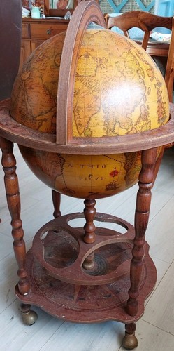 Vintage wine bar antique globe - vintage,