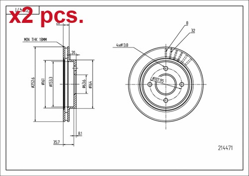 Pcs rear brake disc - pcs,
