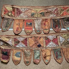 Vintage Indian Toran door hanging decoration  Brown Tones Pair