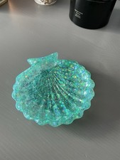 Aqua Glitter Shell Shaped