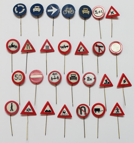 Traffic sign pins vintage - traffic,