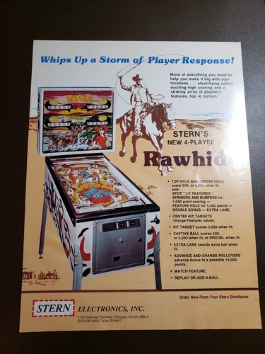 Stern rawhide original pinball - original,