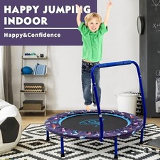 38 Kids Trampoline with Foldable Bungee Rebounder and Safety Padded Cover