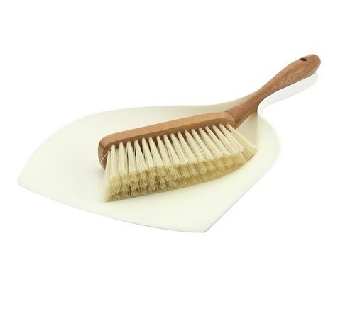 Vintage dustpan and bamboo - and,