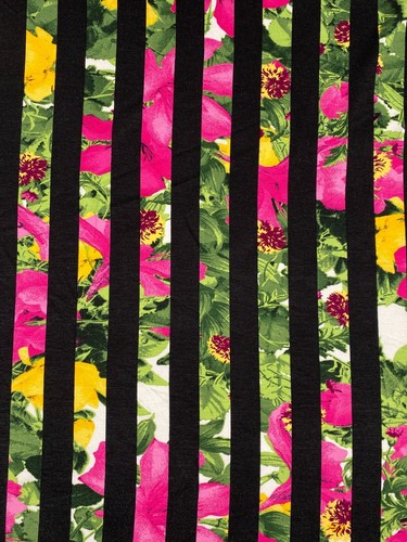 Stretch floral stripe viscose - stripe,