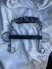 Hard Rubber Straight Bar Pelham With Curb Chain 6”