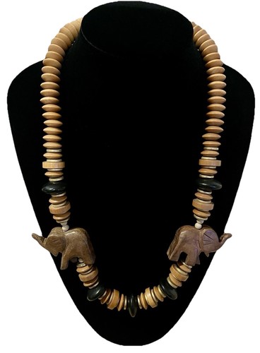 Long chunky wooden bead