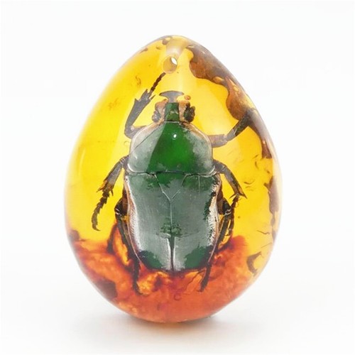 Resin amber butterfly - resin,