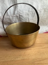antique brass jam pot early Victorian 9x4.4.5” cast iron fixed handle