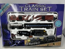Classic Train Set Retro Large Battery Operated Toy Lights Sounds Track Kids Gift