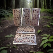 Architectural Salvage 5 Carved Wooden Panels Pediment Vintage Repurpose Project