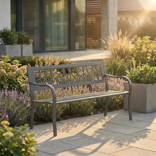 Steel garden bench seater - garden,