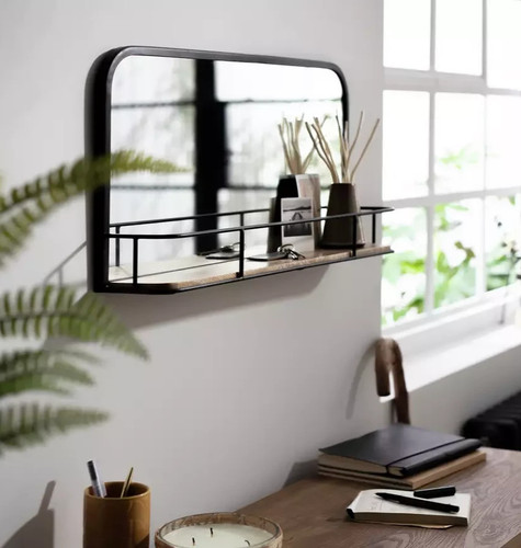 Rectangular wall mirror black - mirror,
