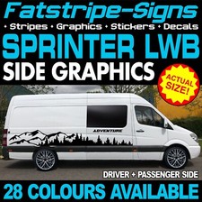 to fit MERCEDES SPRINTER LWB GRAPHICS STICKERS STRIPES RACE CAMPER VAN MOTORHOME