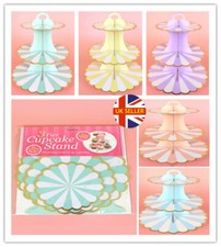 NEW 3 Tier Cupcake Stand Muffin Holder Cardboard Cake Rack Princess Tea Party 2