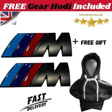 2x BMW M Sport Emblem Gloss Black Sticker Side Wing Fender Badge 45x15mm