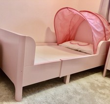 ✨Beautiful Pink IKEA Extendable Bed –Optional Mattress & Canopy- used✨