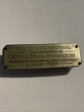 Presentation Plaque To W. B