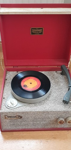 Vintage 1960s red dansette - vintage,