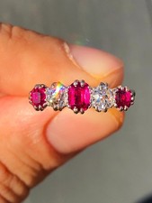Stunning Antique Edwardian Natural 1.8ct Burma Ruby & Diamond Platinum Ring