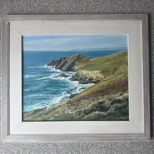 Oil Painting on Canvas Cudden Point Cornish Coastline Cornwall by Richard Horner