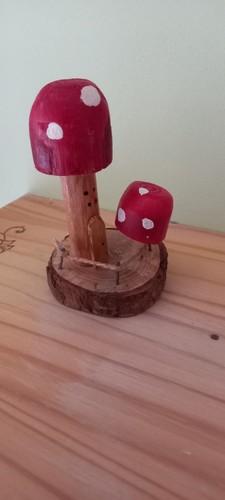 Hand carved toadstool gifts